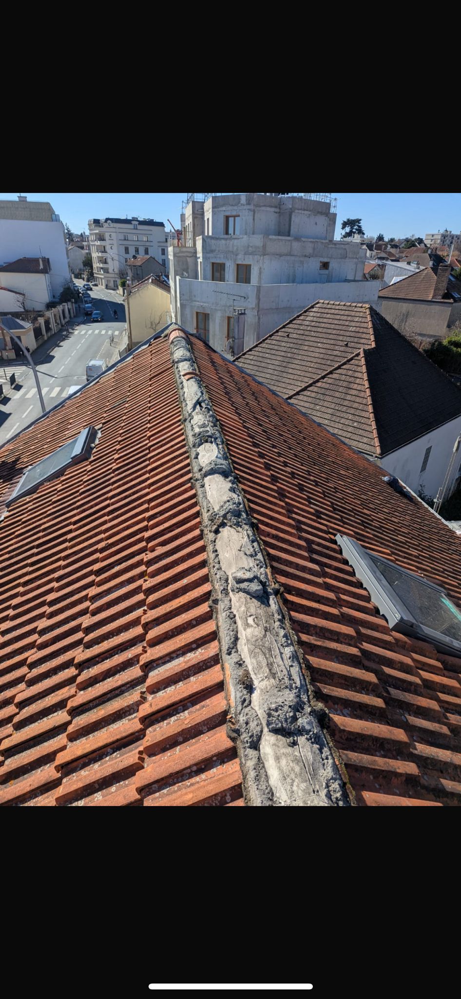 Travaux Avant - Remplacement faîtière Avant/Après